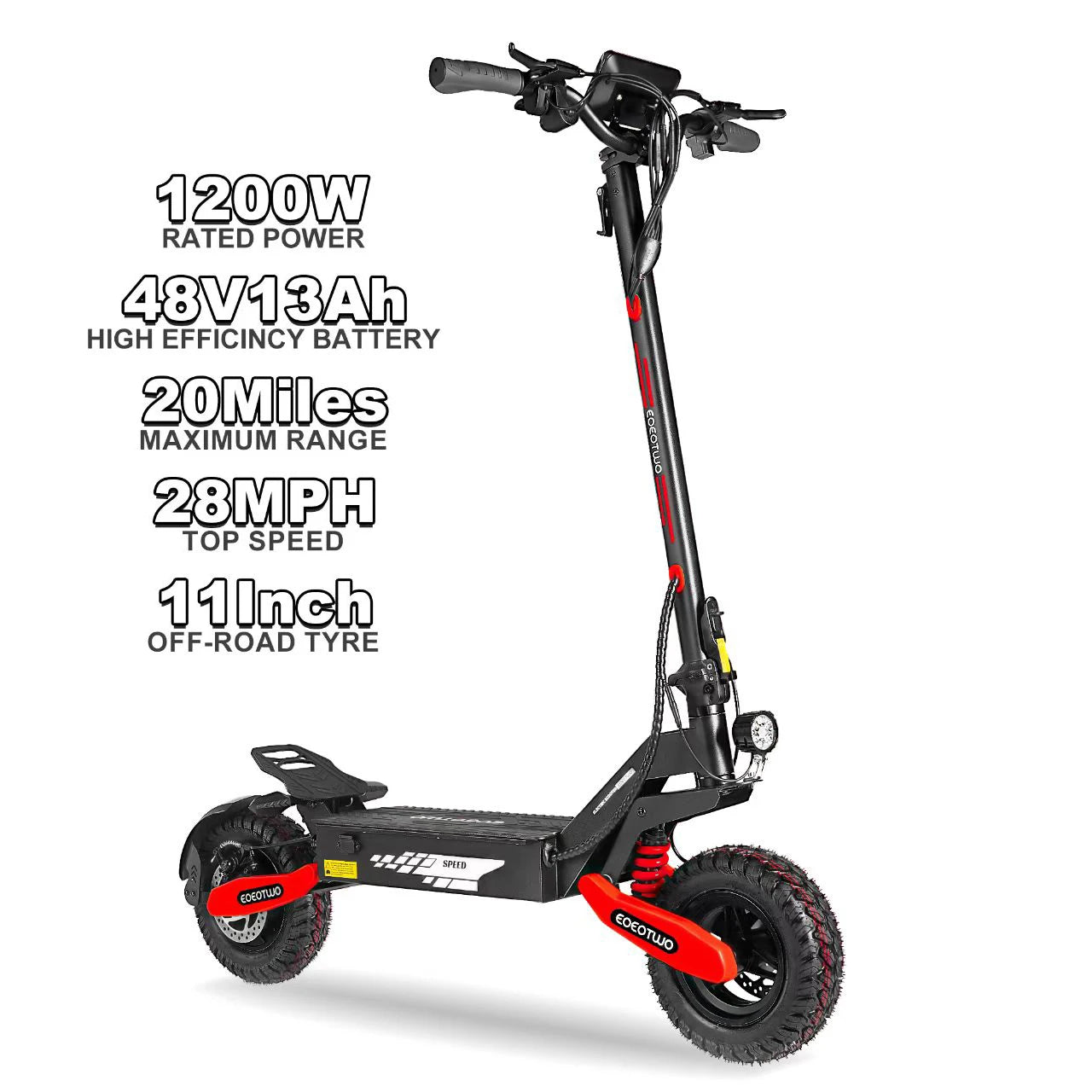 EOEOTWO 1200W Off-Road Electric Scooter 48V