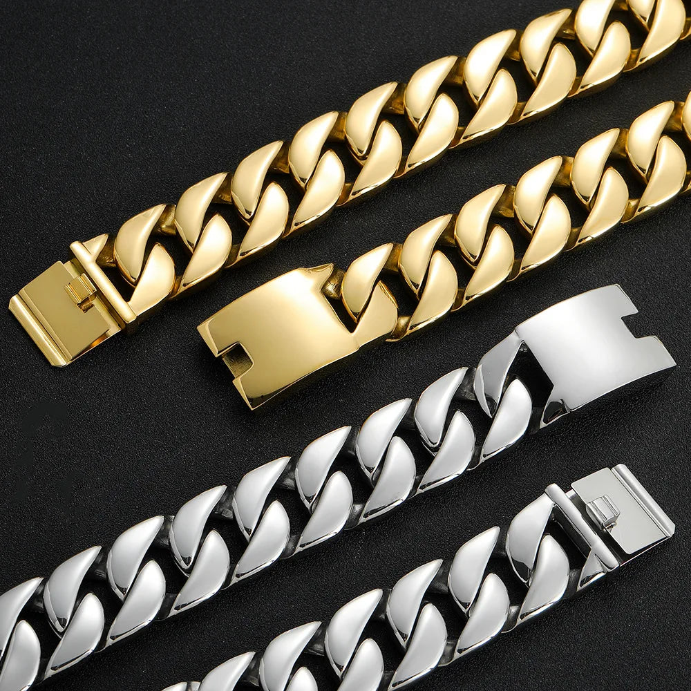 26/32mm Cuban Link Chain Necklace Hip Hop Chain Casual