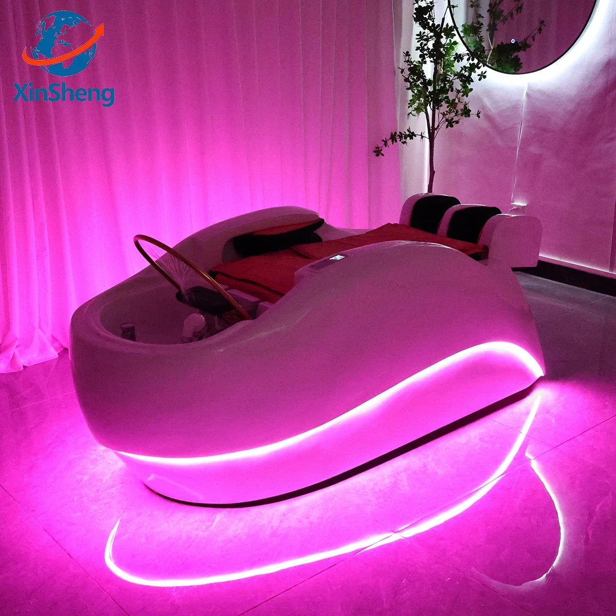 XinSheng Professional Electric Massage Bed Head SPA Salon Massage Table Hair Washing Fumigation Beds Barber Shop Smart Furniture - Teglex
