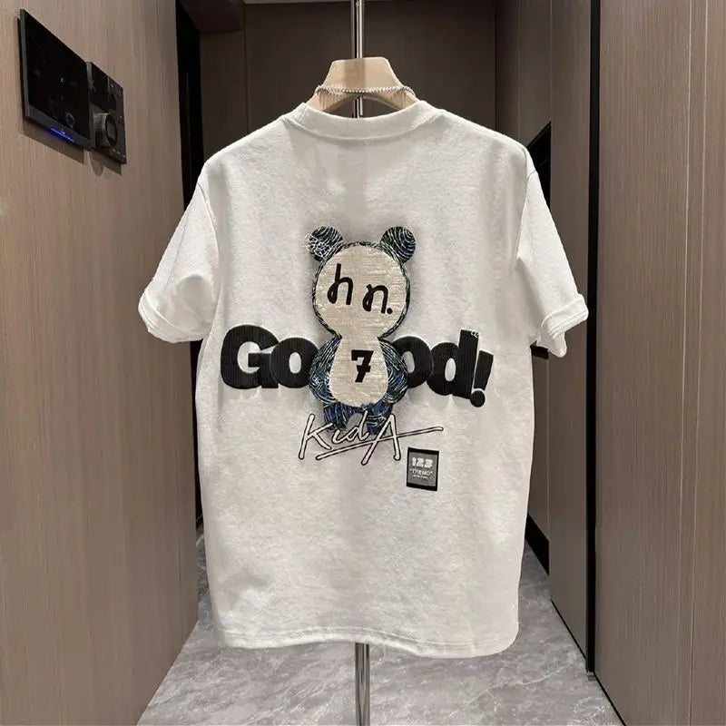 Men's Cartoon Couple T-Shirt – Slim Cotton Tee Shirt