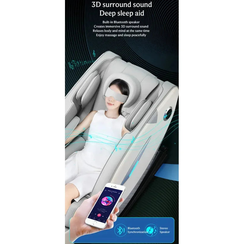 4D Massage Chair with Full Body Relaxation Function 2025 Zero Gravity SL-Track Shiatsu with Bluetooth Speaker and AI Control - Teglex