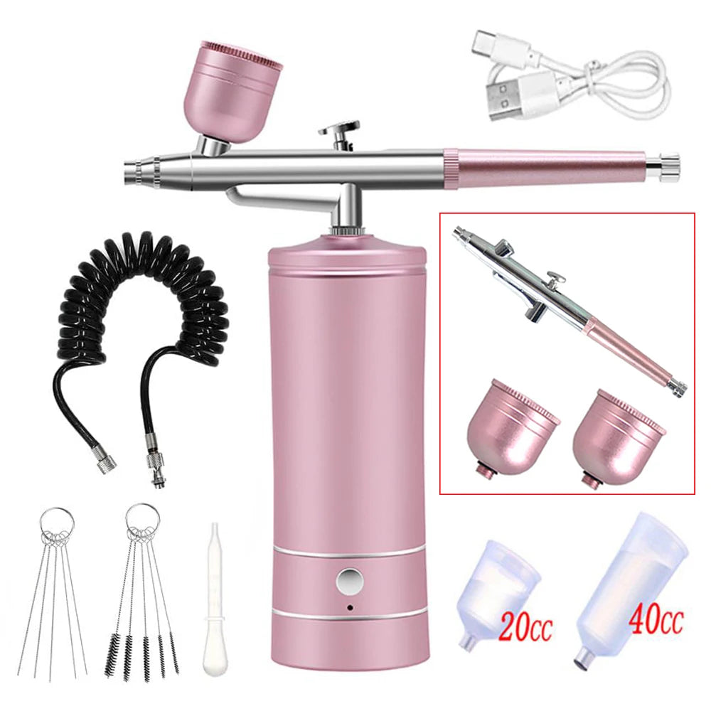 Mini Airbrush Nail Art Kit with Compressor – USB Charge