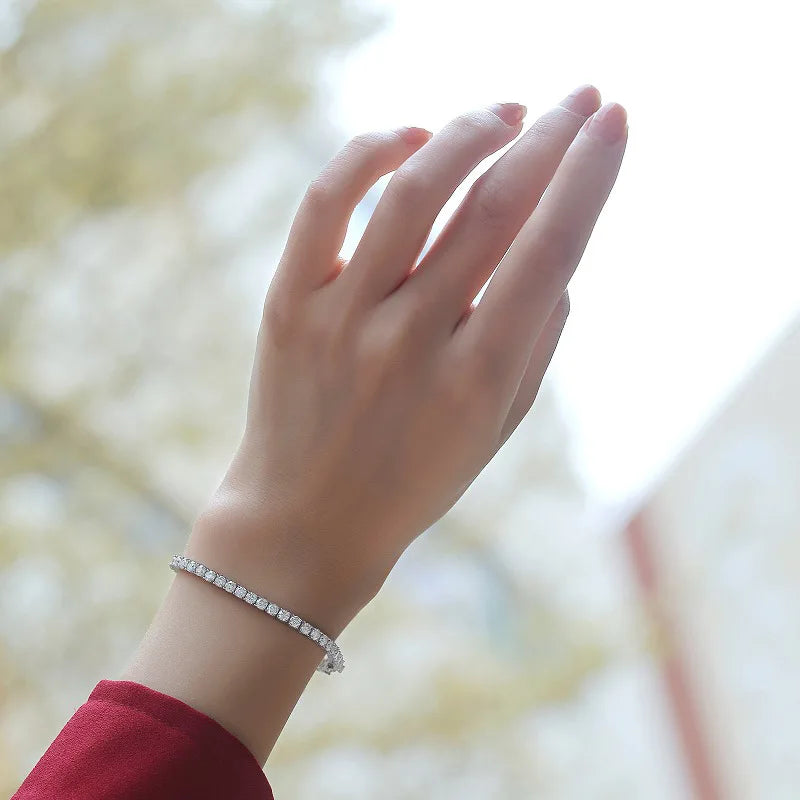 Full Moissanite Tennis Bracelet S925 3-6.5mm Casual Bracelet