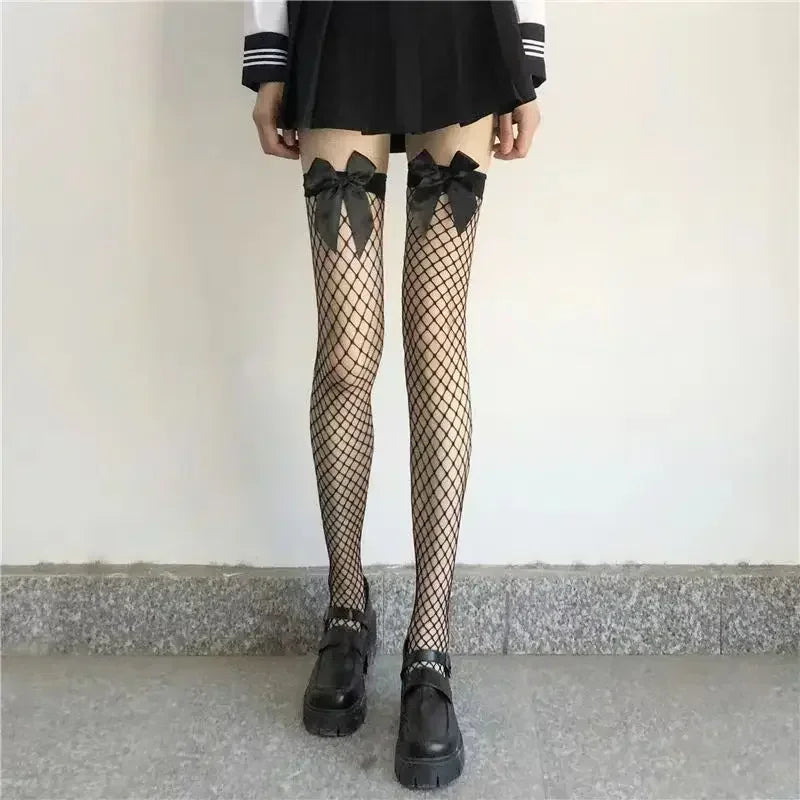 Gothic Lace Thigh High Stockings – Silk Hosiery
