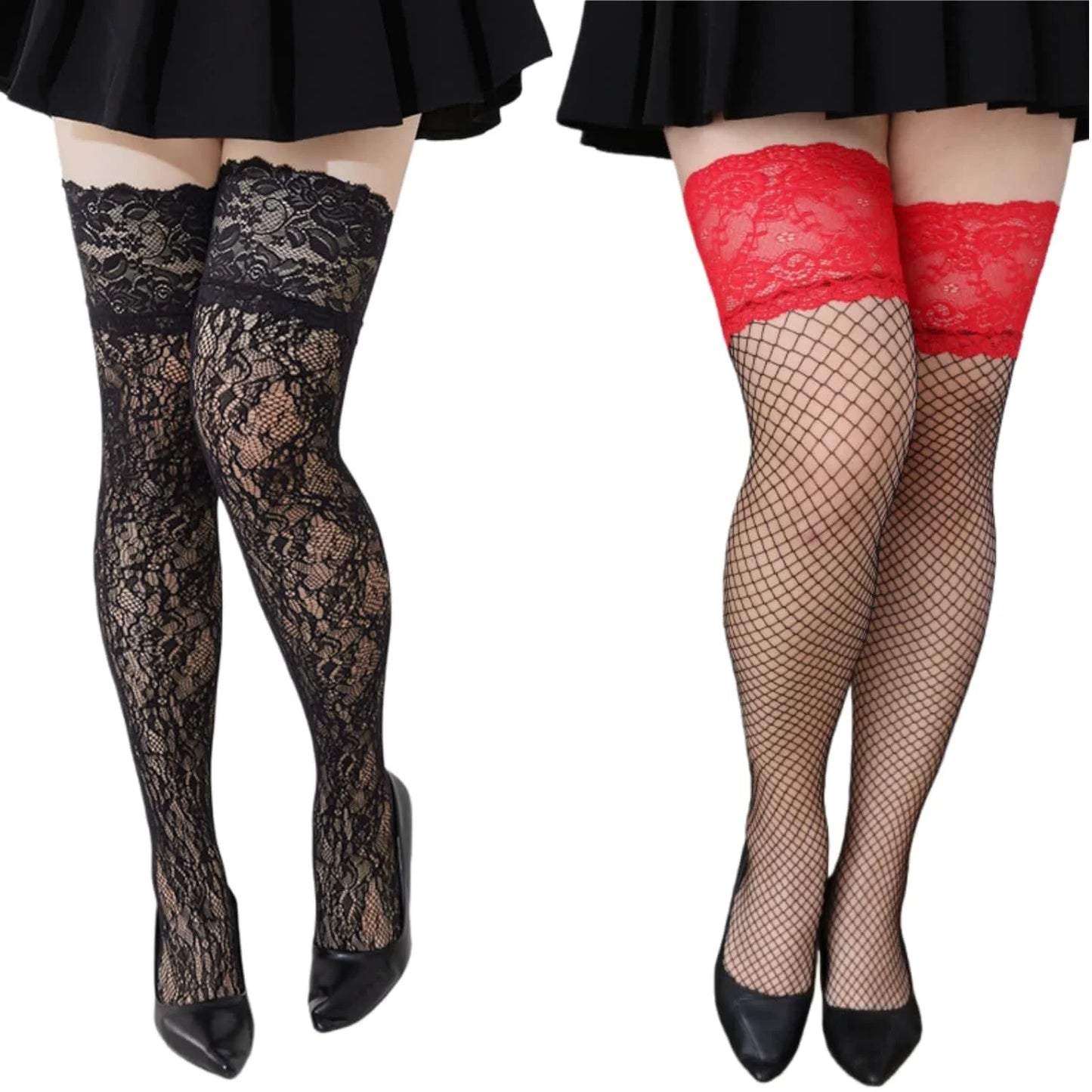 Plus Size Lace Fishnet Stockings XXL – Stretch Tights