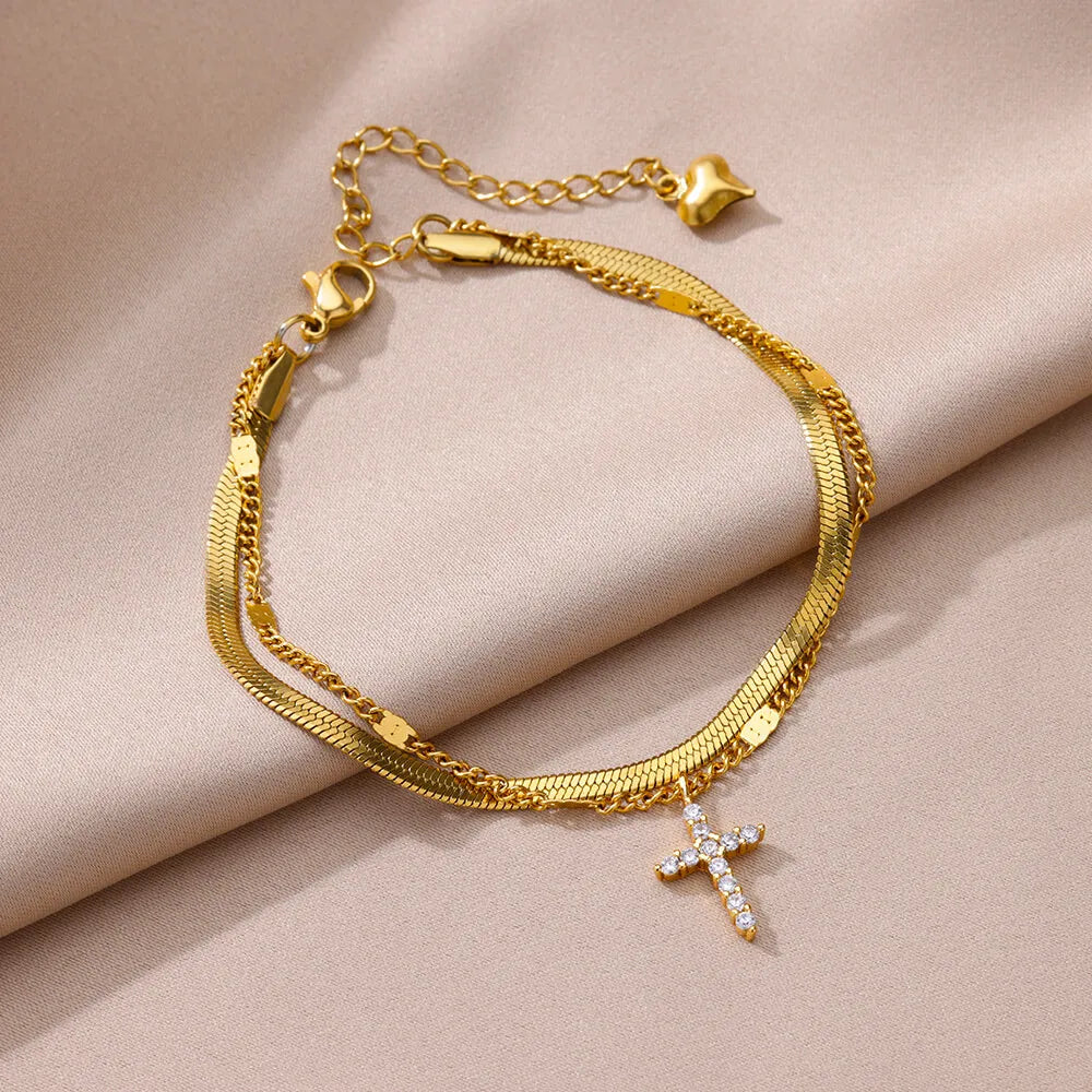 Gold Pearl Chain Anklet – Stainless Steel Beach Bodychain