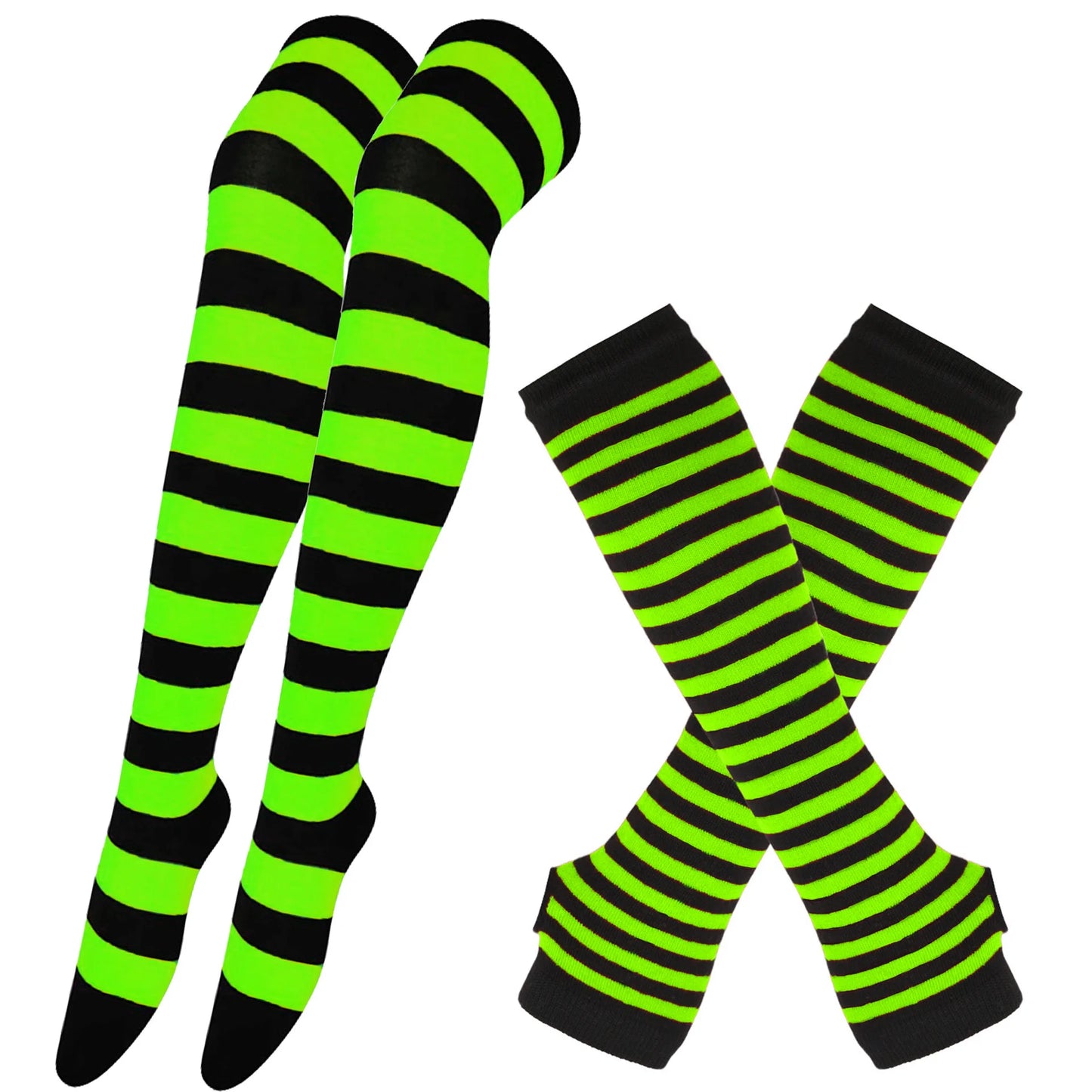 Multicolor Striped Thigh High Stockings for Women & Girls | Over The Knee Long Socks