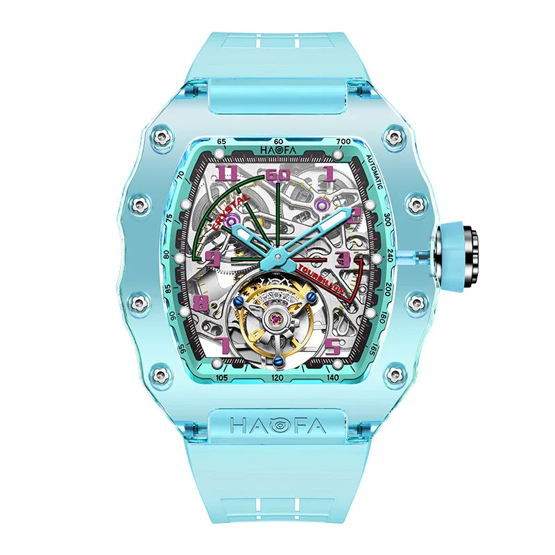 Haofa Tourbillon Crystal Transparent Automatic Watch | Sci-Fi Luxury