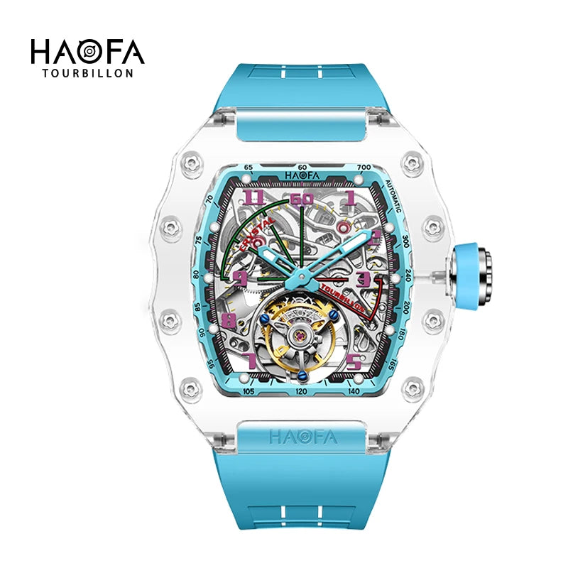 Haofa Tourbillon Crystal Transparent Automatic Watch | Sci-Fi Luxury
