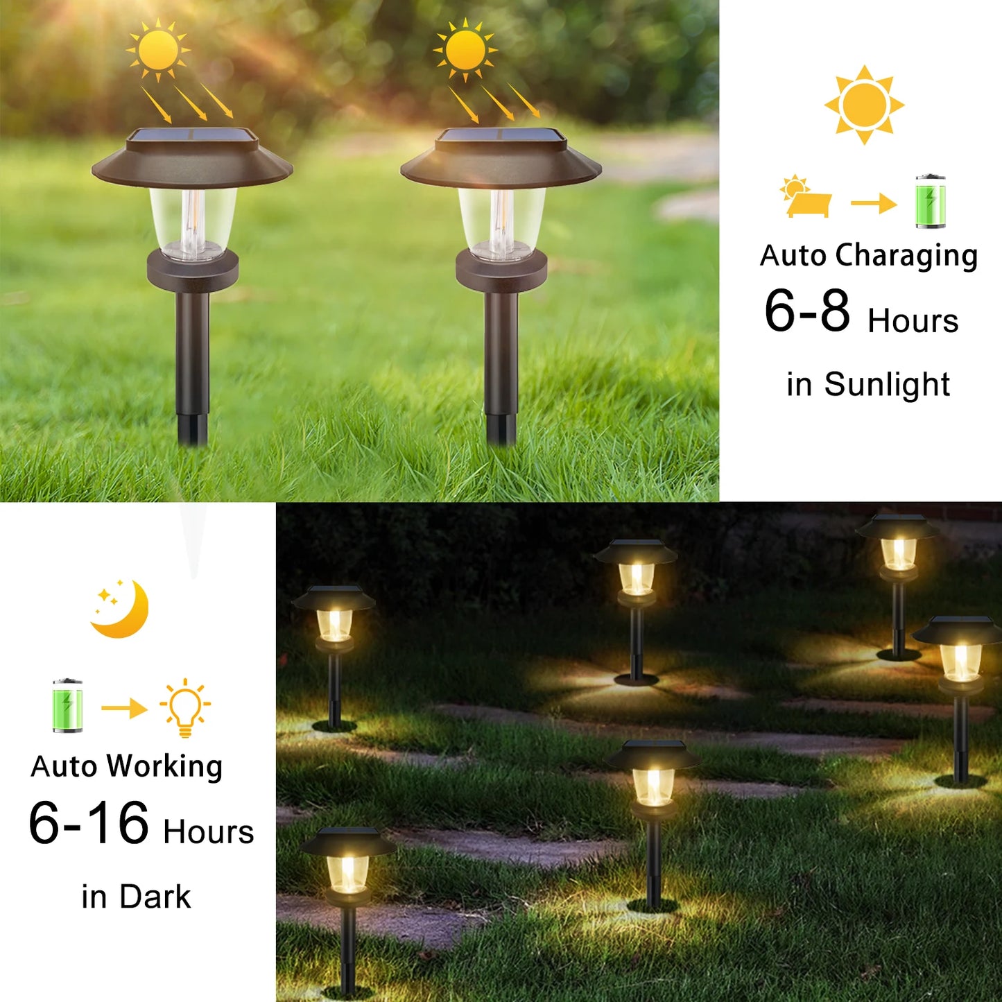 Solar Pathway Lights IP65 Waterproof Garden Path Lamp