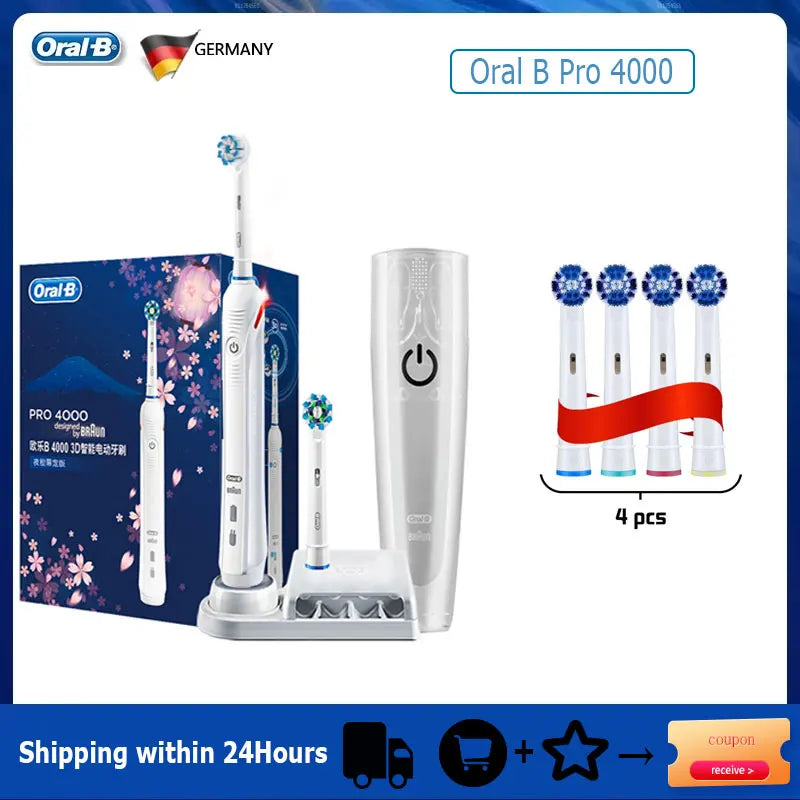 Oral-B Pro 4000 Electric Toothbrush 3D Action 4 Modes