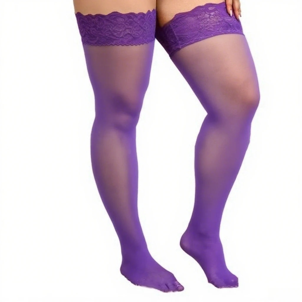 Plus Size Fishnet Lace Over-Knee Socks XXXL Women