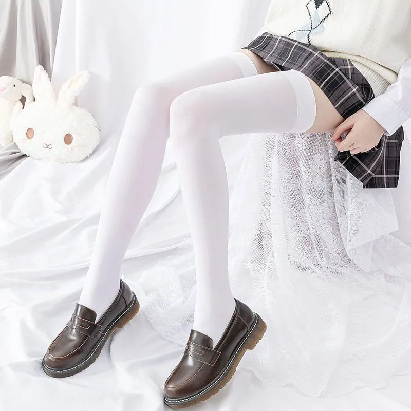 Cotton Thigh High Socks – Non-Slip Overknee Women