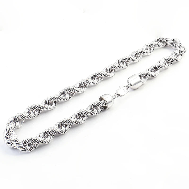 Twisted Chain Necklace 8 Inch S925 Silver Choker Twisted Necklace Miami Rope Chain