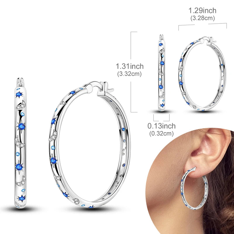 925 Silver Zirconia Hoop Earrings – Hypoallergenic
