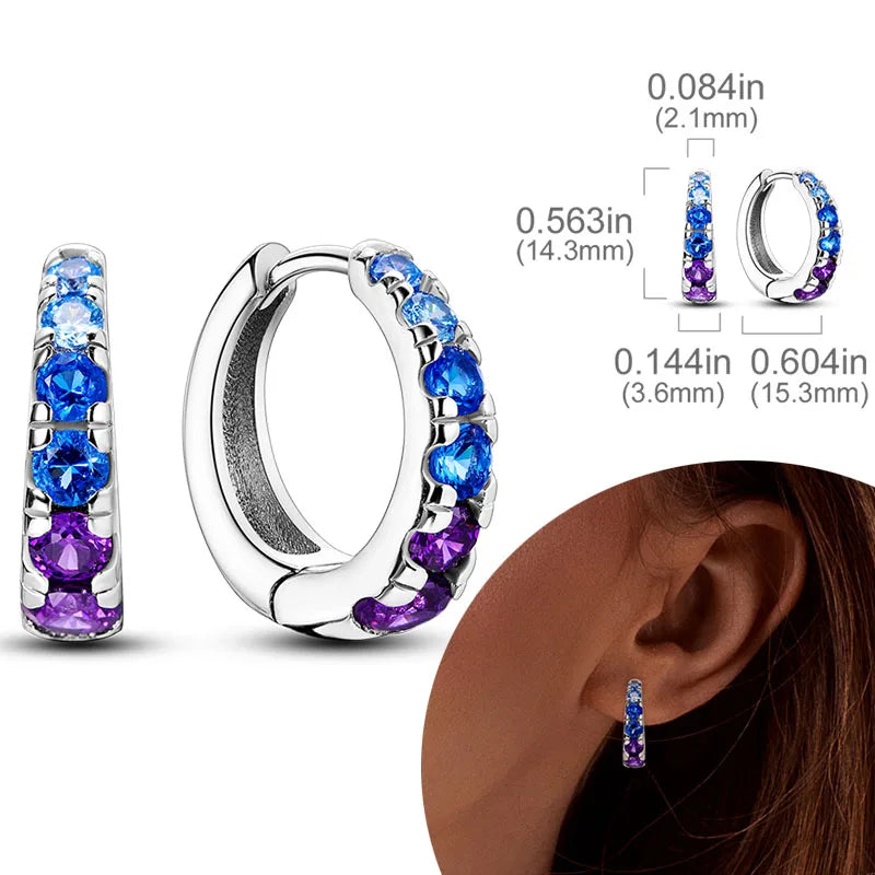 925 Silver Zirconia Hoop Earrings – Hypoallergenic