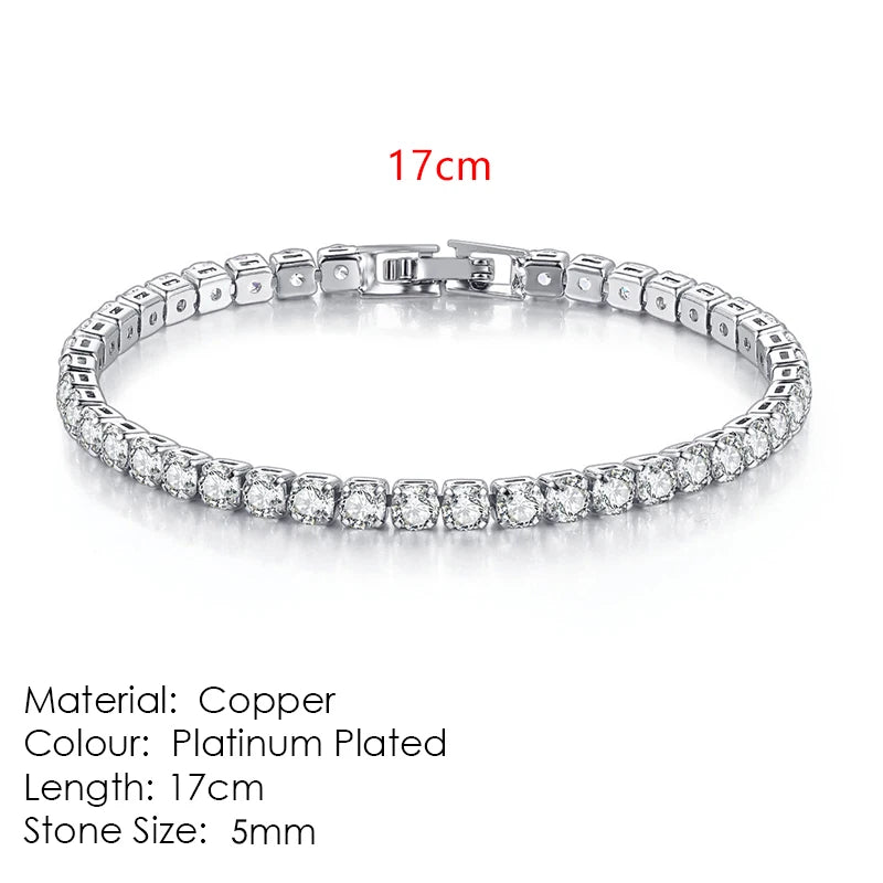 Zircon Tennis Bracelet 2.5-5mm Crystal Hand Chain
