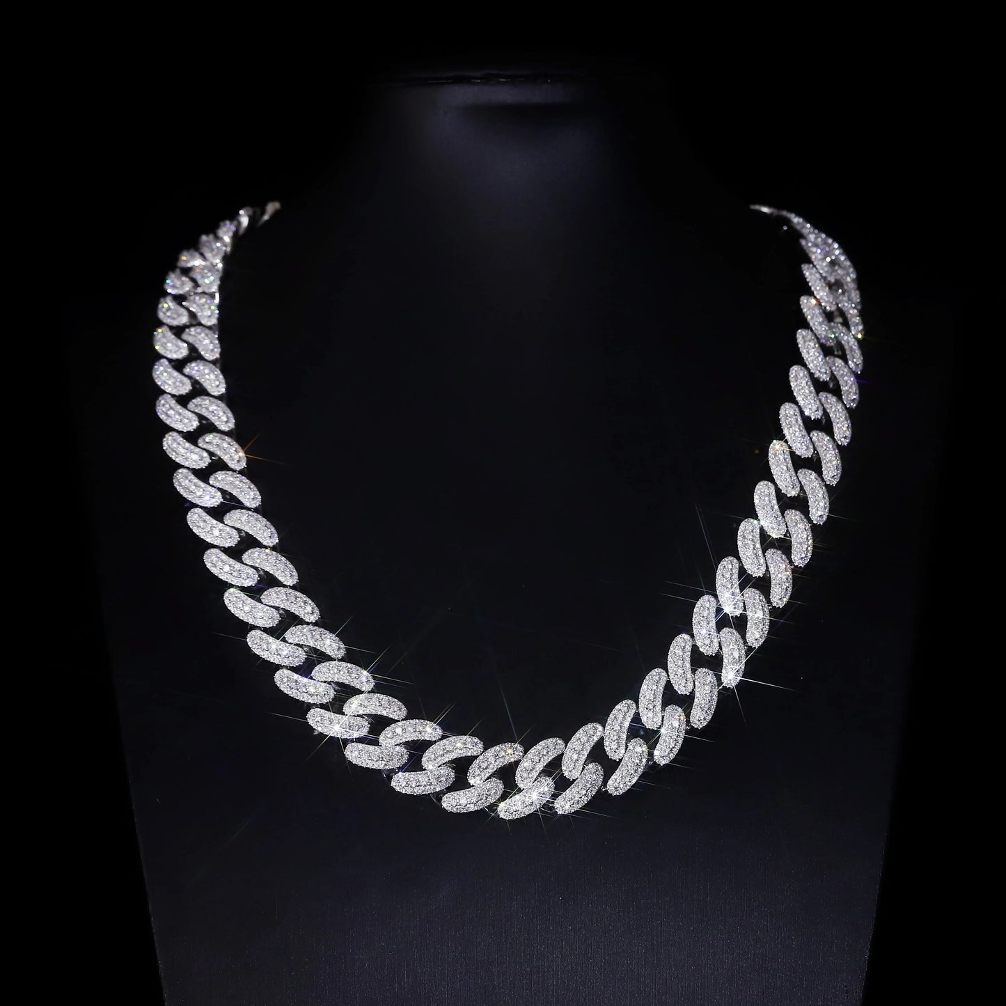 Iced Out Moissanite Cuban Link Necklace for Men | Hip Hop Chain