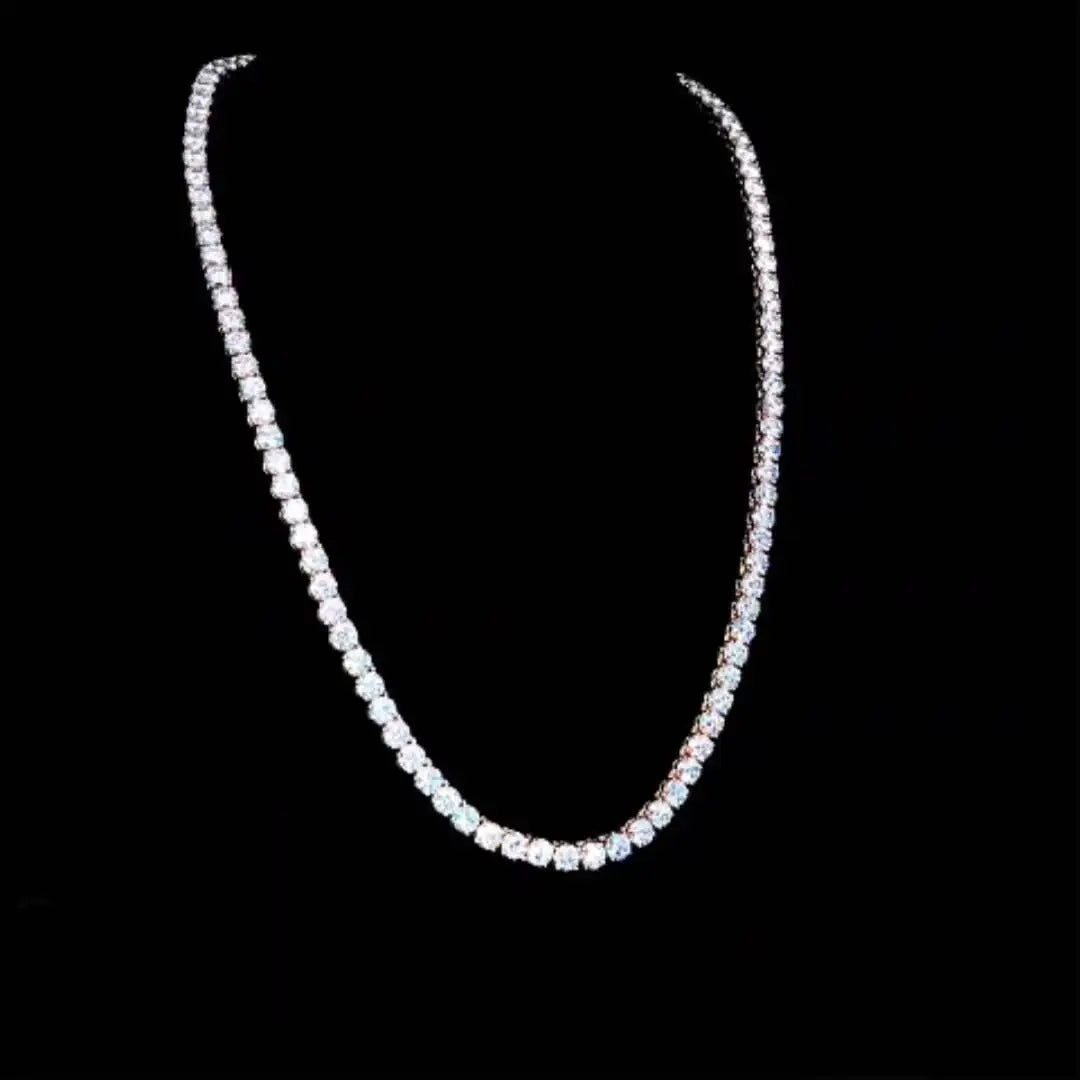 0.80ct Lab Diamond Tennis Necklace 14K White Gold | VS1 E/F | GGL Certified