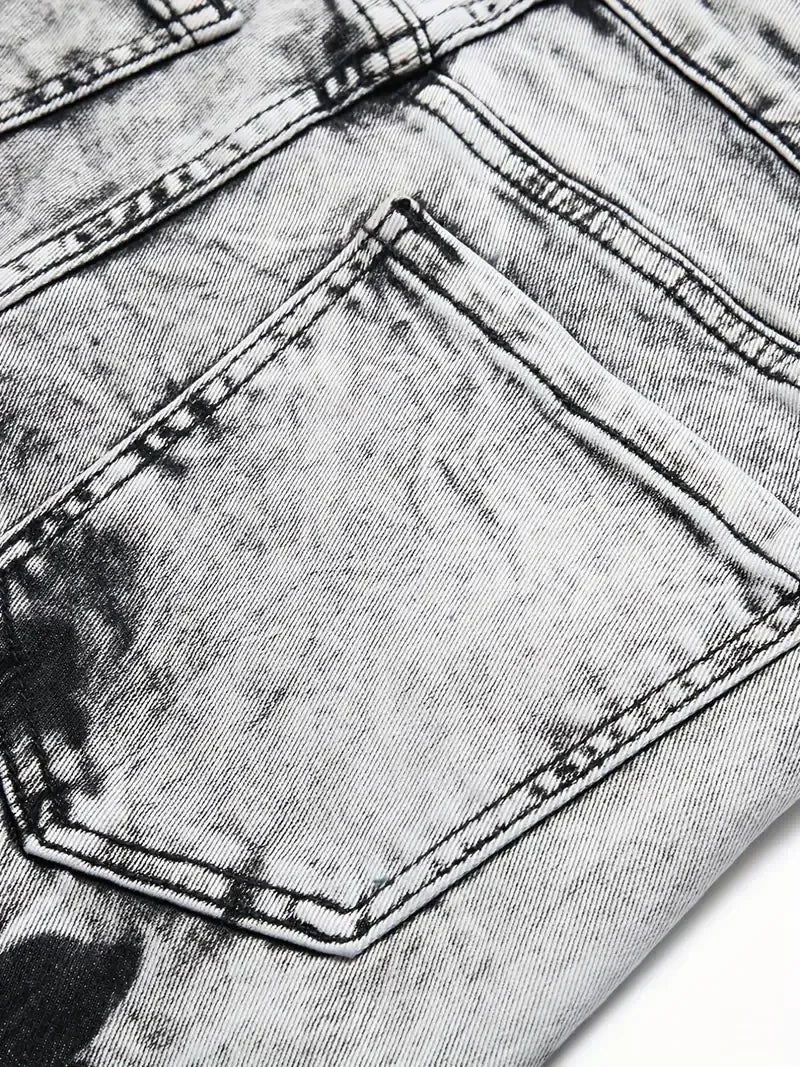 Close-up of a pocket on a denim jacket