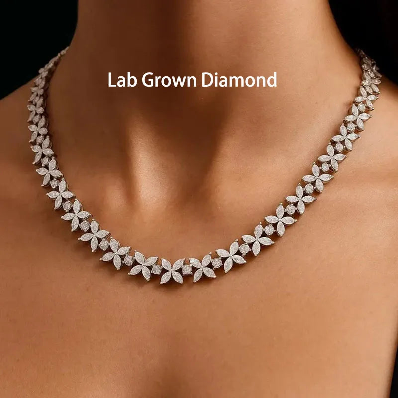 14K Gold 19.4Ctw Lab Grown Diamond Choker Necklace