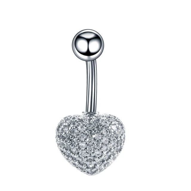 Surgical Steel CZ Belly Button Ring – Navel Piercing 14G