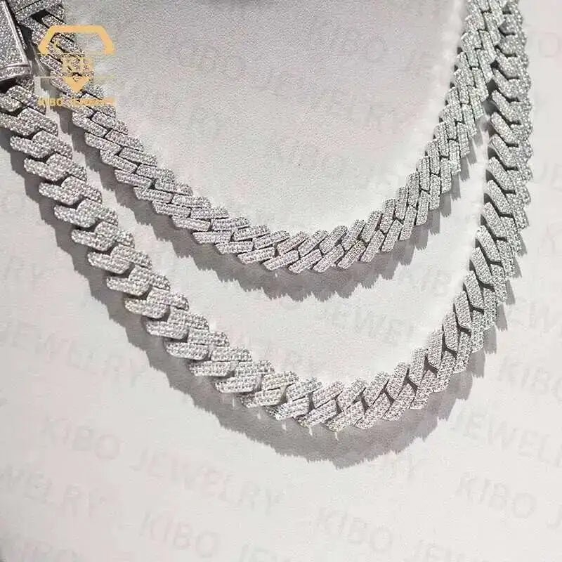 10mm Moissanite Miami Cuban Link Chain | GRA Certified | 925 Silver 18K Gold Plated