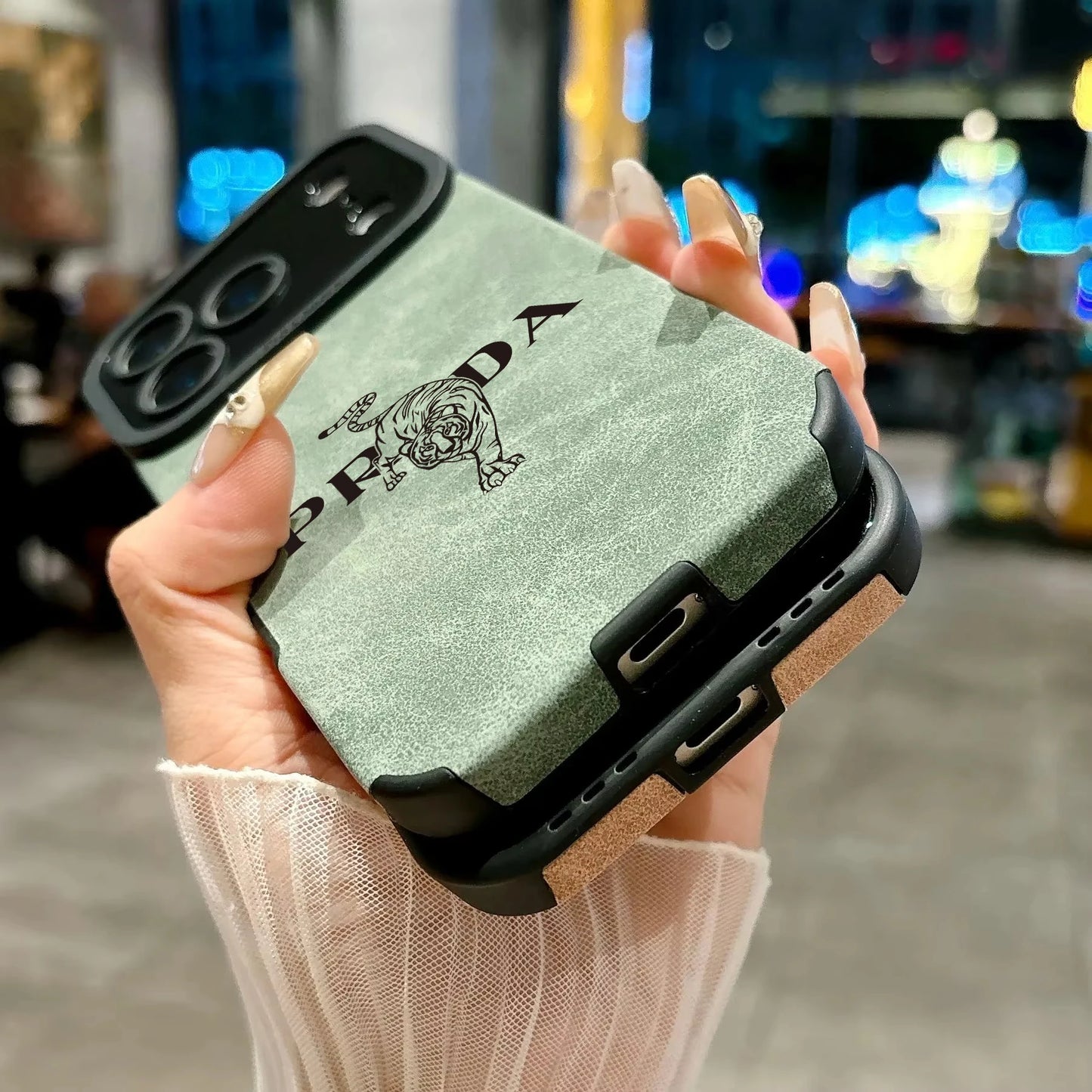 Luxury Tiger Leather iPhone Case Italy Streetwear