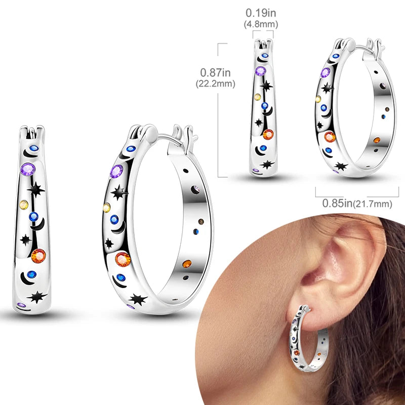 925 Silver Zirconia Hoop Earrings – Hypoallergenic