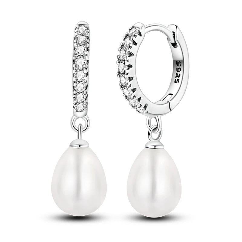 925 Silver Zirconia Hoop Earrings – Hypoallergenic