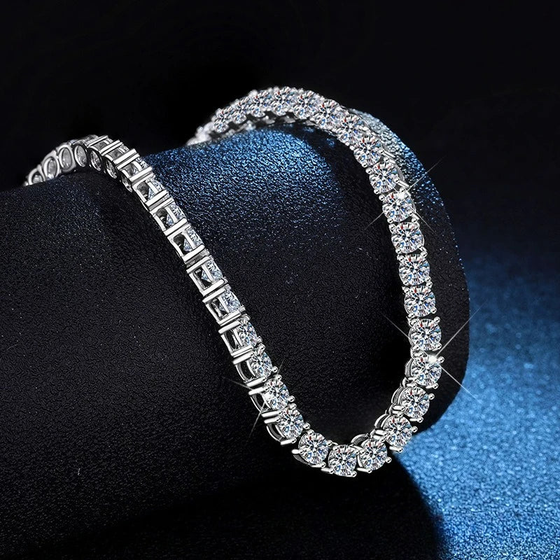Moissanite Tennis Necklace 18K Gold PT950 Hip Hop
