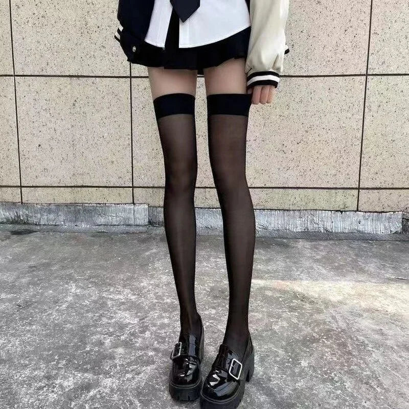 Gothic Lace Thigh High Stockings – Silk Hosiery