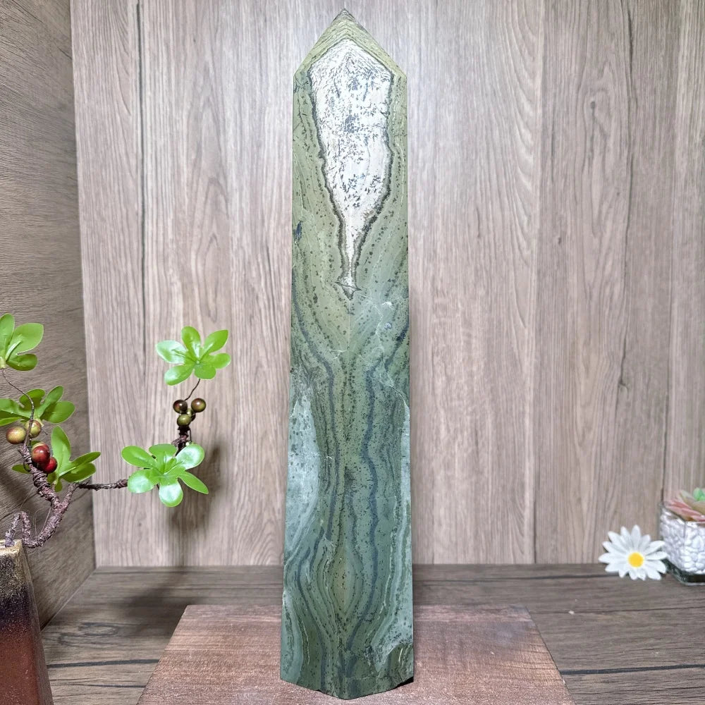 Natural Large Green Jade Stone Healing Crystal Reiki Energy Home