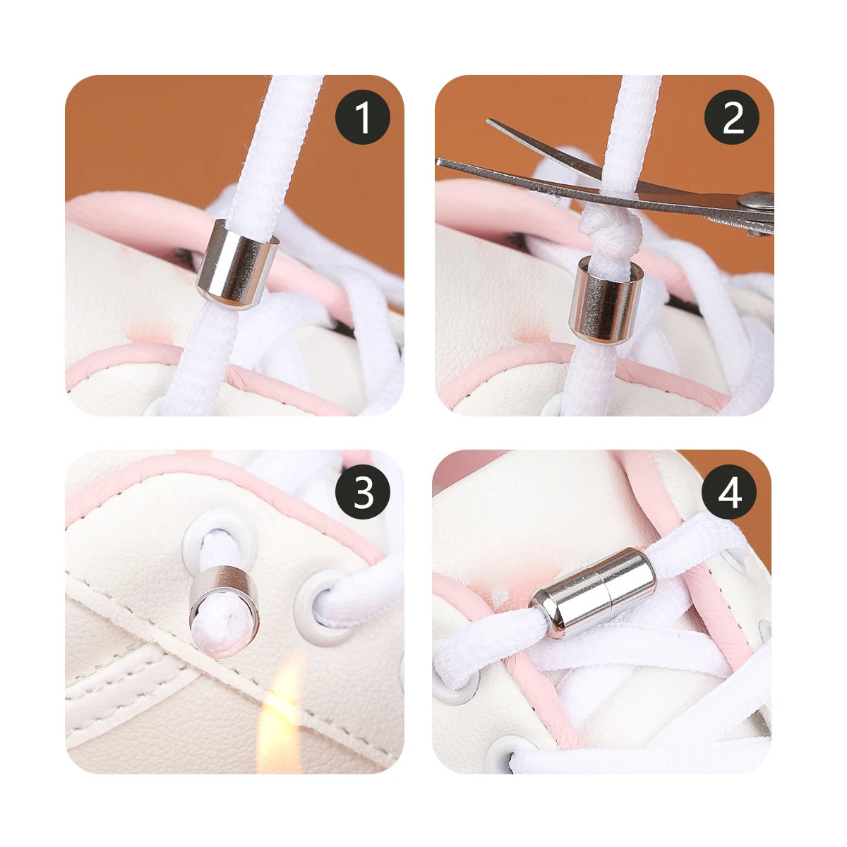 Aluminum No-Tie Shoelace Buckle Lock for Kids & Adults