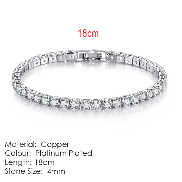 Zircon Tennis Bracelet 2.5-5mm Crystal Hand Chain