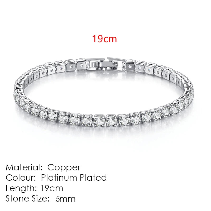 Zircon Tennis Bracelet 2.5-5mm Crystal Hand Chain