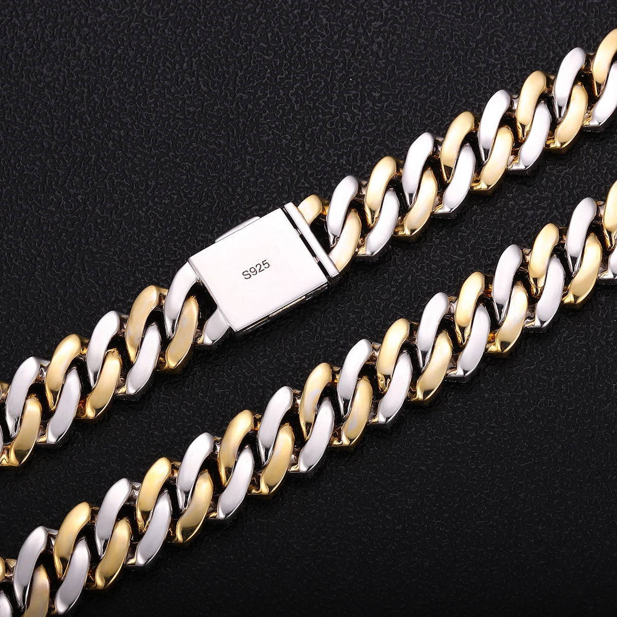 Provence Two-Tone S925 Moissanite Cuban Bracelet Men