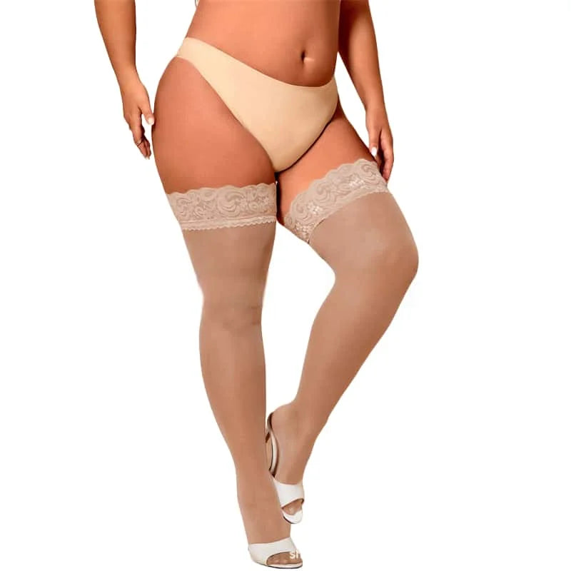 Plus Size Fishnet Lace Over-Knee Socks XXXL Women