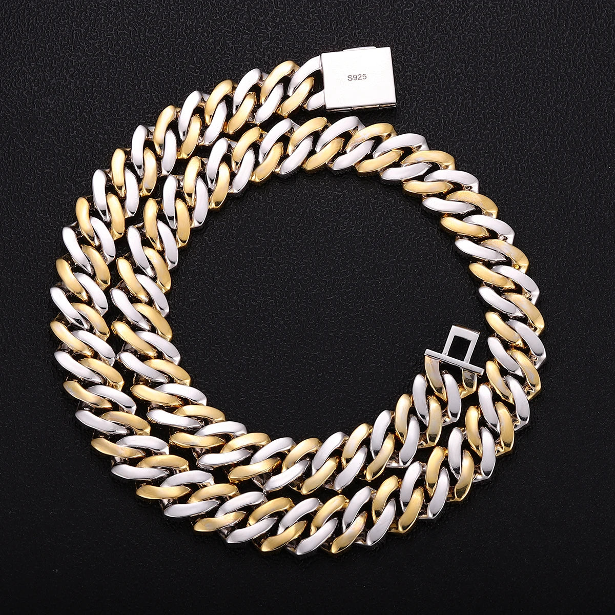 Provence Two-Tone S925 Moissanite Cuban Bracelet Men