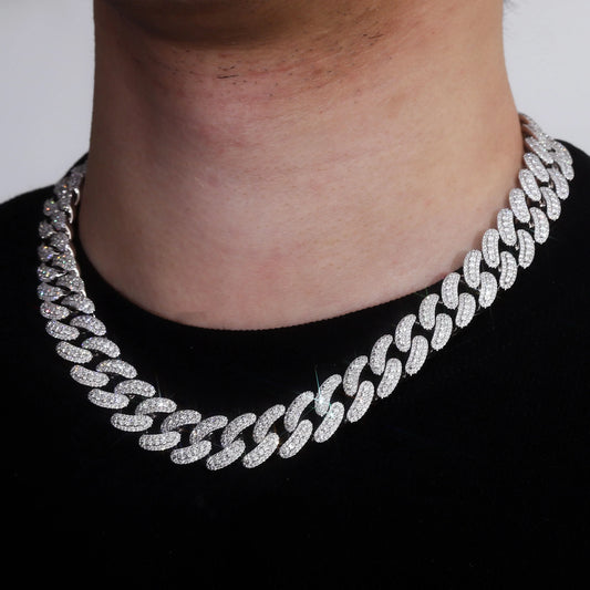 Iced Out Moissanite Cuban Link Necklace for Men | Hip Hop Chain