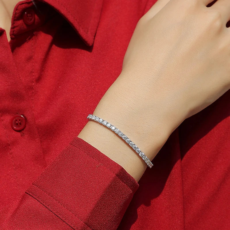 Full Moissanite Tennis Bracelet S925 3-6.5mm Casual Bracelet