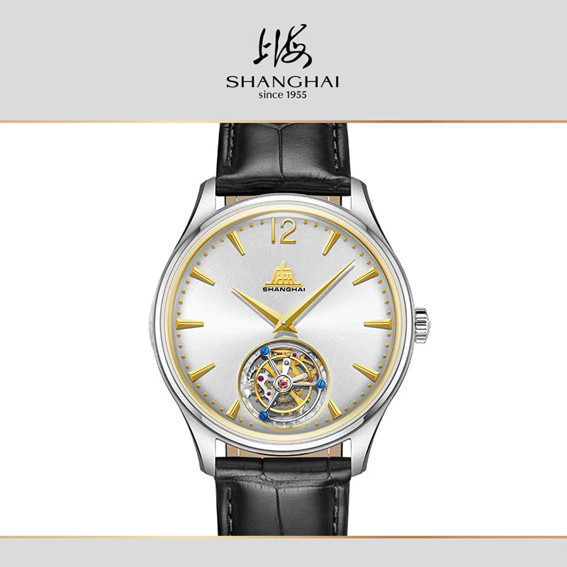 18K Gold Tourbillon 41mm Manual-Winding Mechanical Wristwatch Waterproof Sapphire Watches