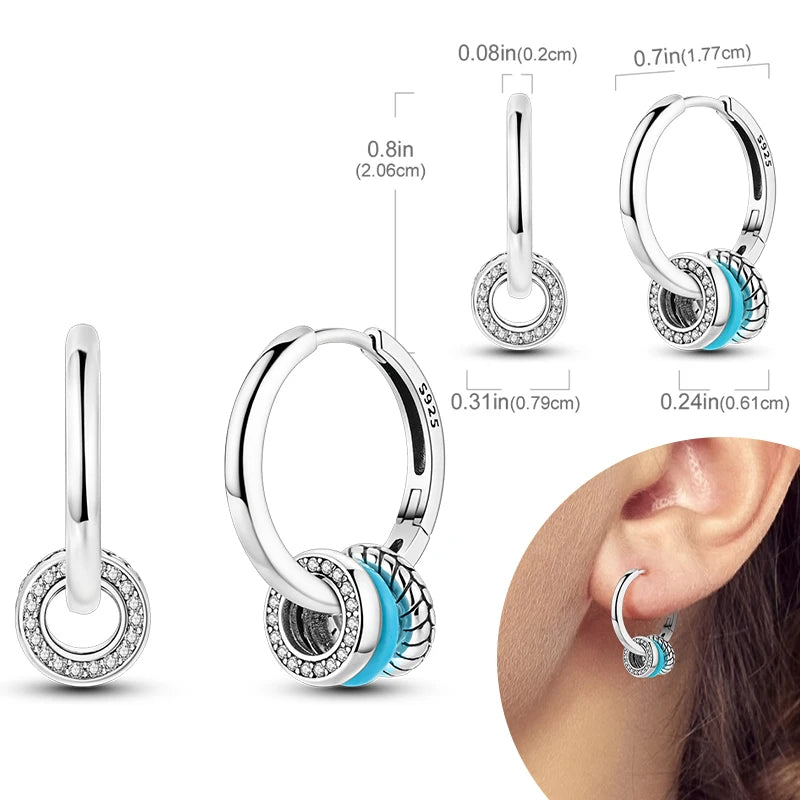 925 Silver Zirconia Hoop Earrings – Hypoallergenic