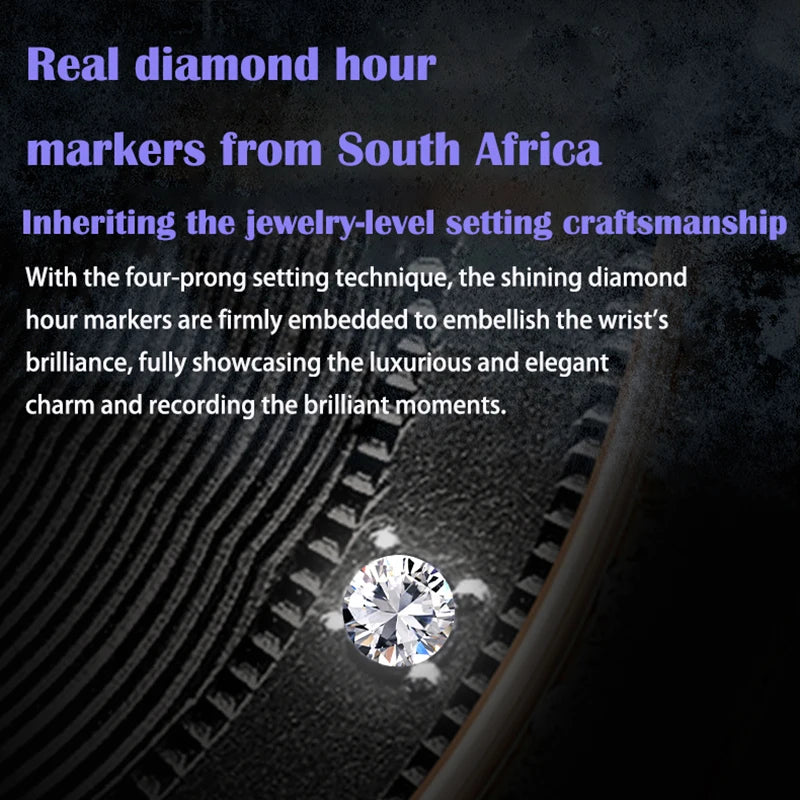 18K Double Tourbillon Watch Diamond Hour Markers