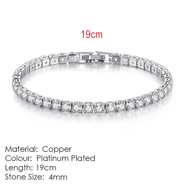 Zircon Tennis Bracelet 2.5-5mm Crystal Hand Chain