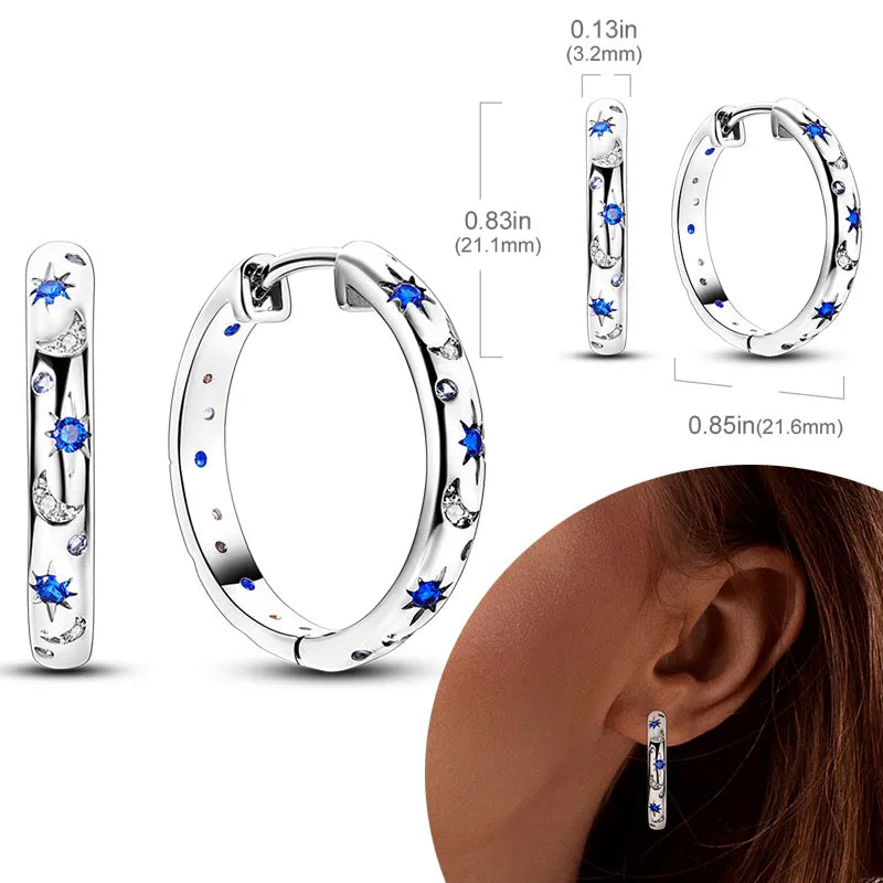 925 Silver Zirconia Hoop Earrings – Hypoallergenic