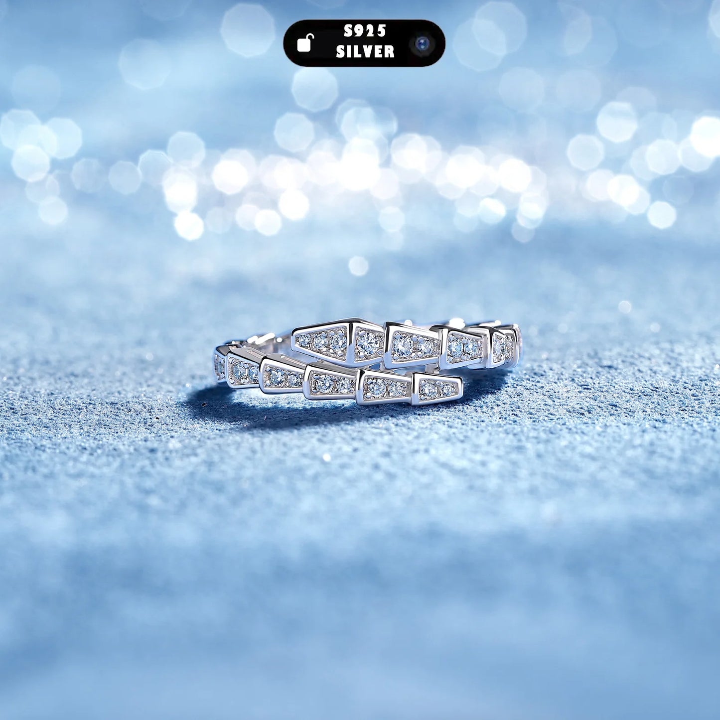 S925 Silver Moissanite Eternity Ring – 0.37CTW