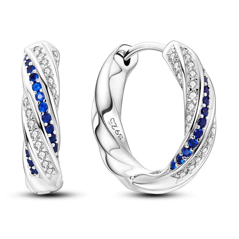 925 Silver Zirconia Hoop Earrings – Hypoallergenic