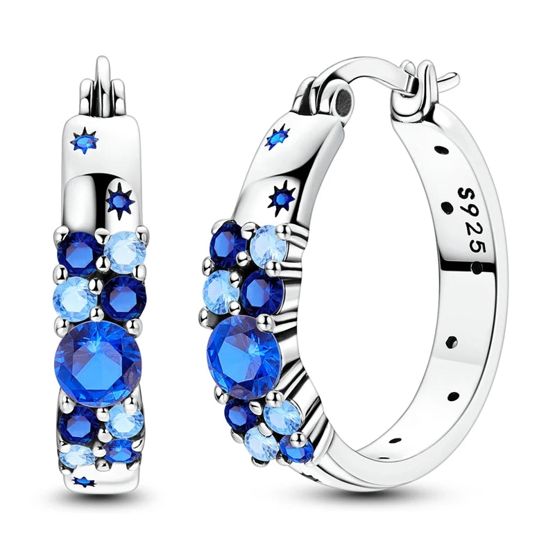 925 Silver Zirconia Hoop Earrings – Hypoallergenic