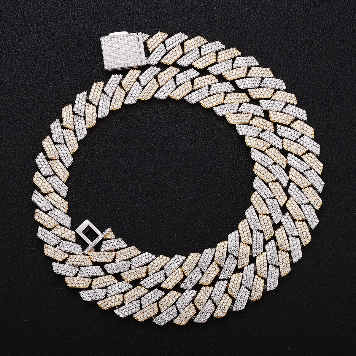 Provence Two-Tone S925 Moissanite Cuban Bracelet Men